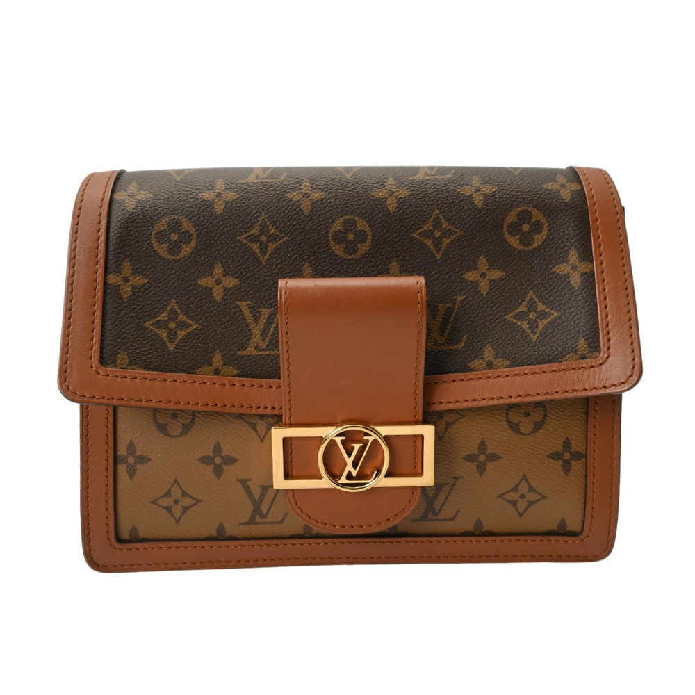 LOUIS VUITTON Monogram Reverse Dauphine Camel Tan Brown Canvas Shoulder Bag
